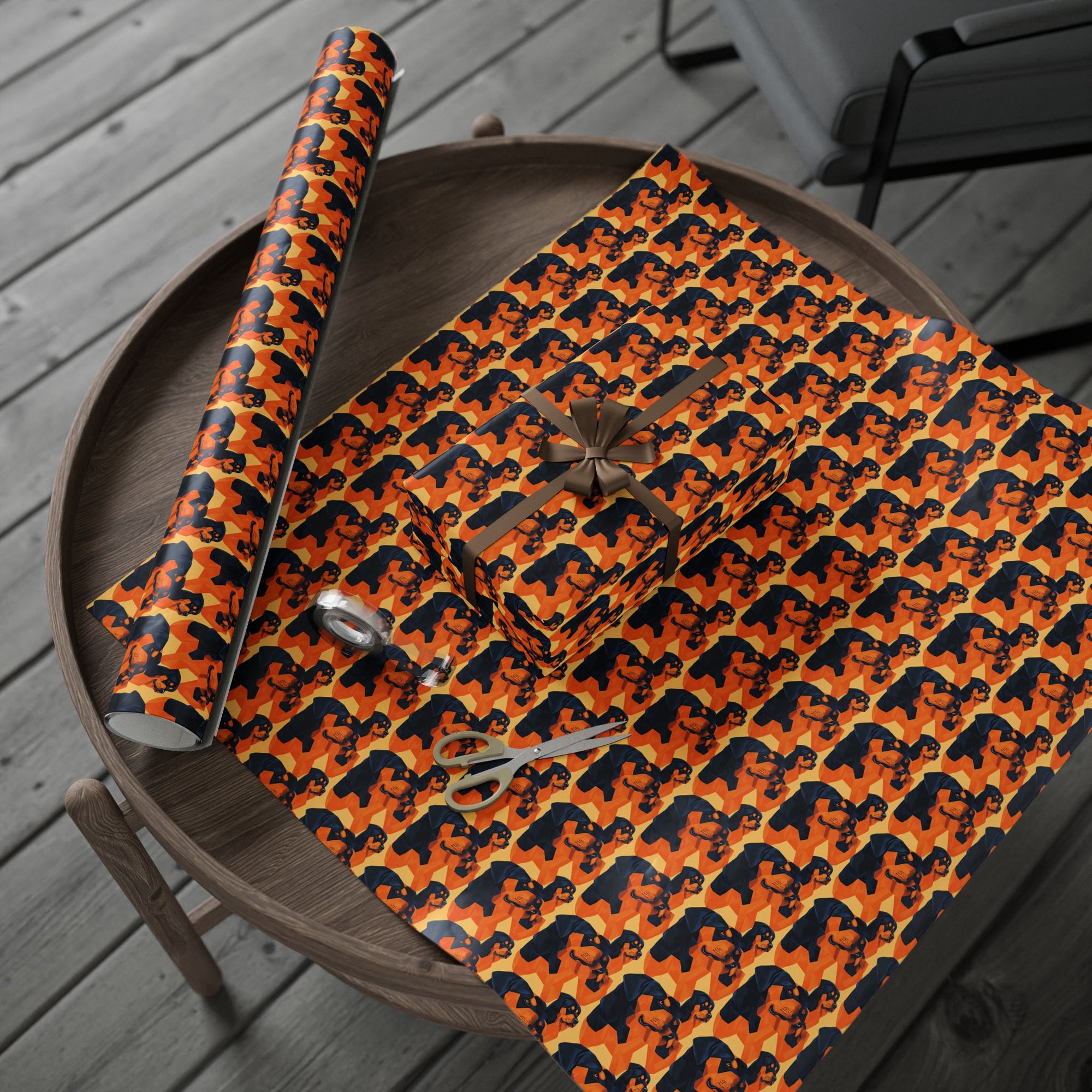 Rottweiler Chic Pawsitivity Wrapping Paper