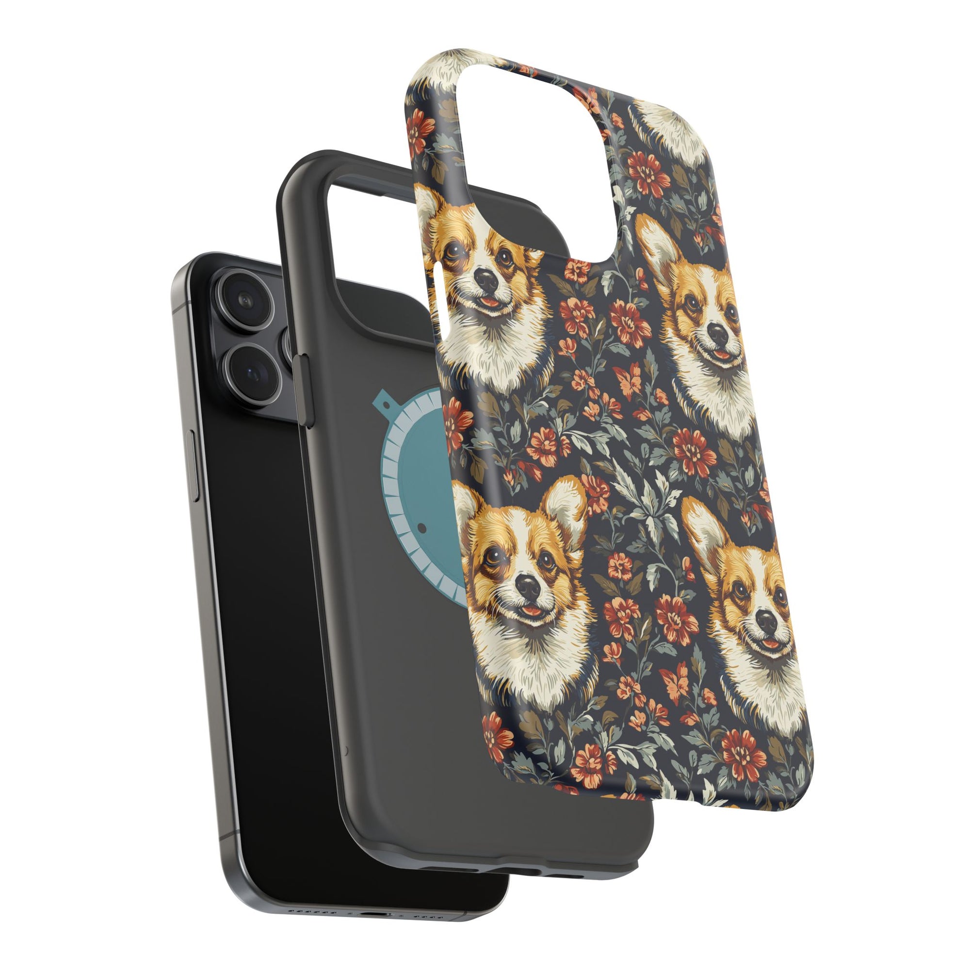 Floofy Corgi Blossom Blast Magnetic Tough Cases