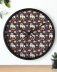 Bulldog Blossom Bonanza Wall Clock