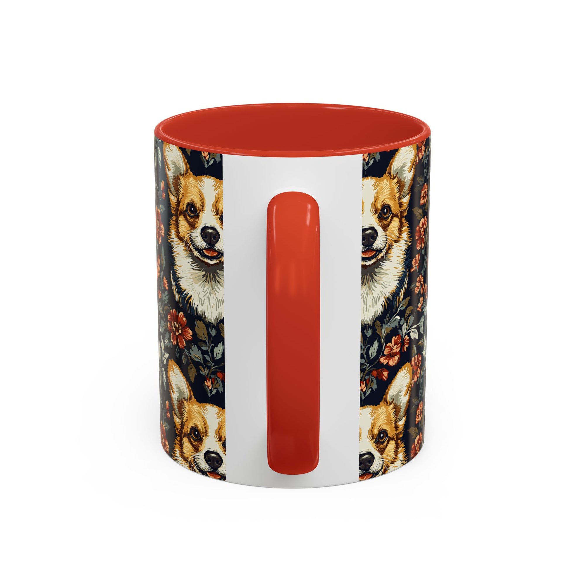 Floofy Corgi Blossom Blast Accent Coffee Mug