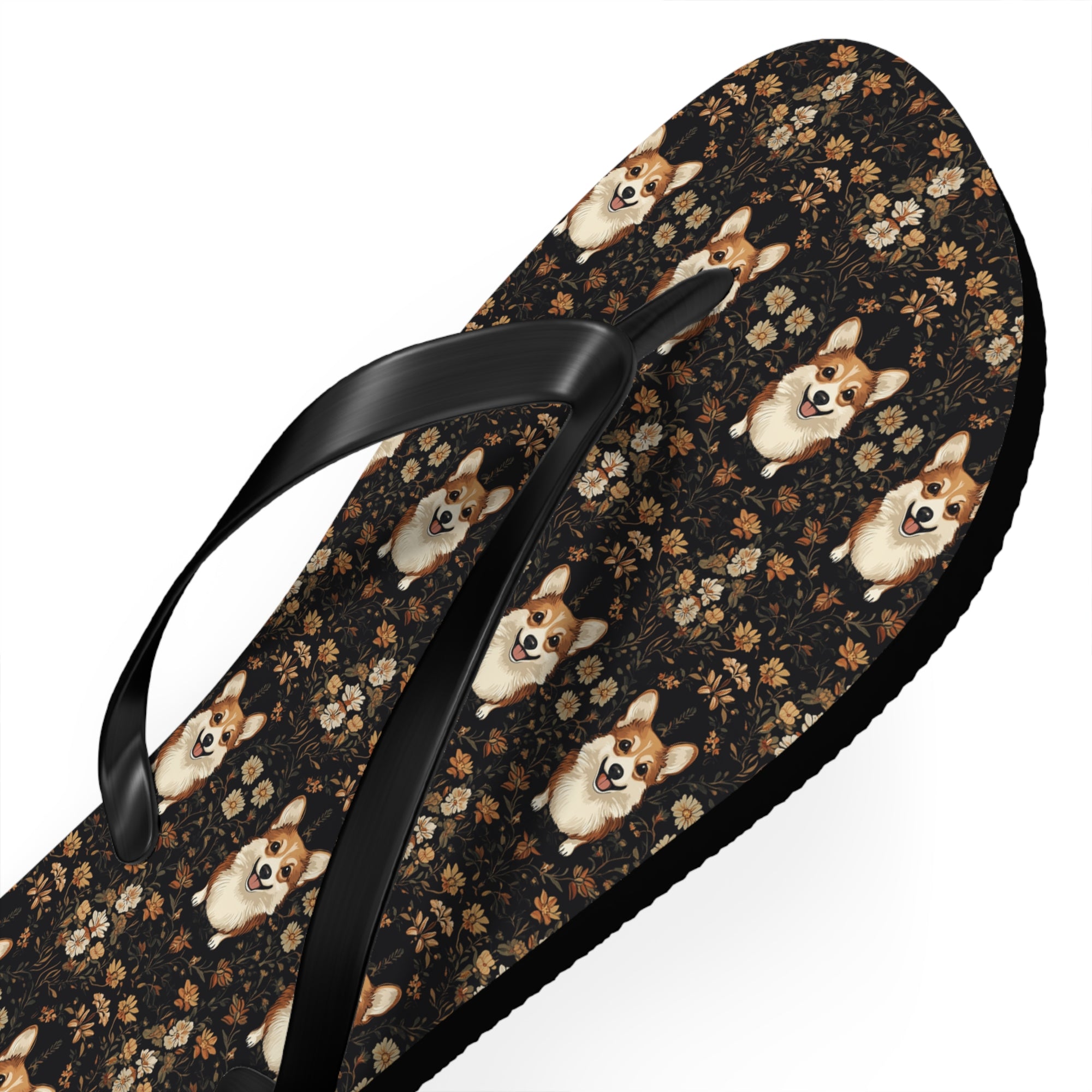 Nighttime Corgi Glow Stride Flip Flops