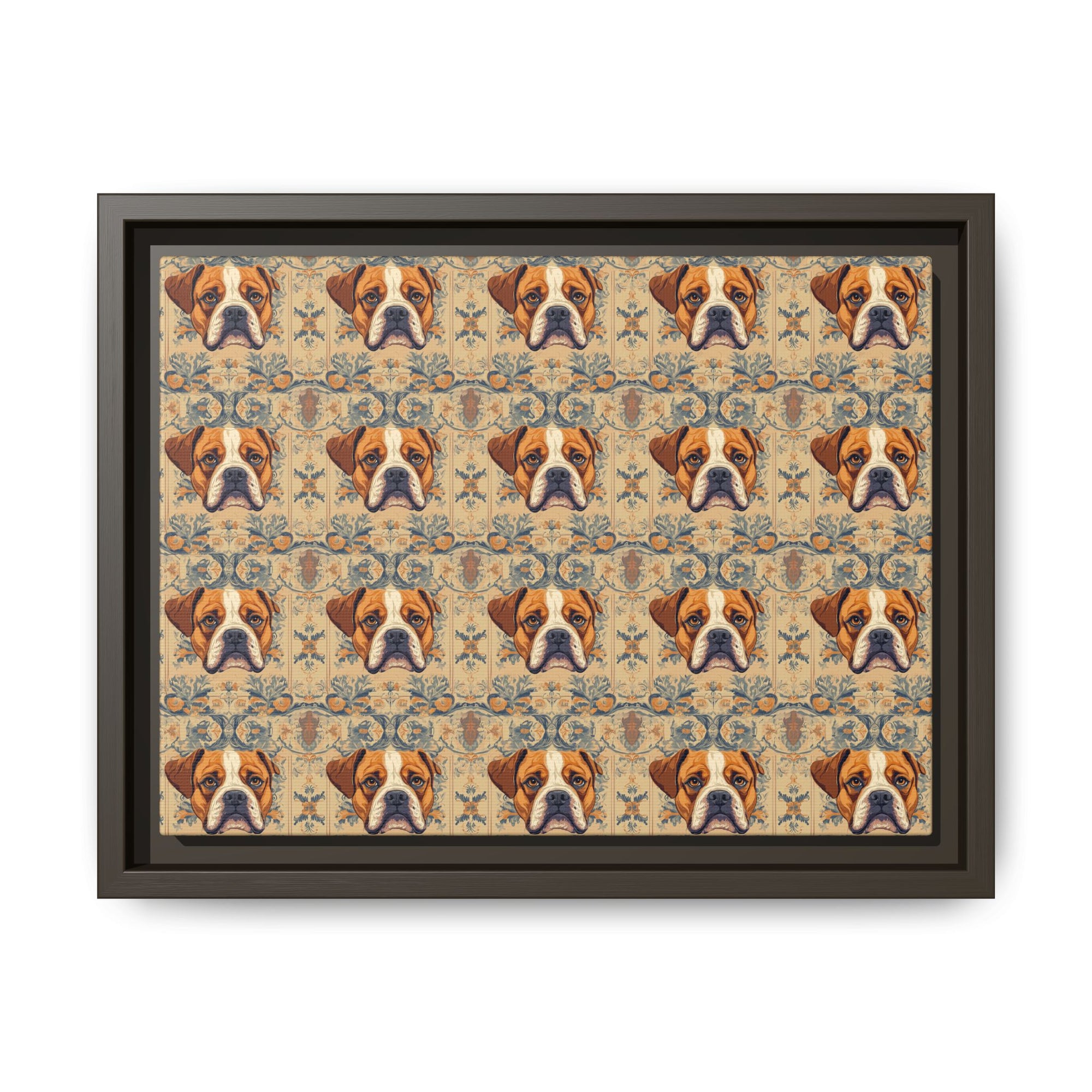 Bowtie Boxer Bliss Matte Canvas, Framed