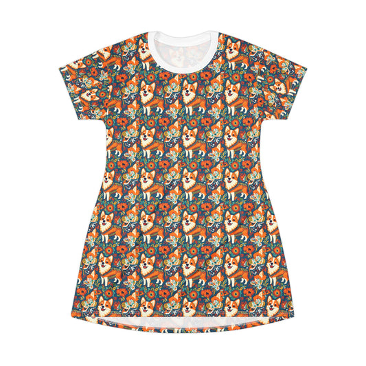 Corgi Carnival Couture T-Shirt Dress