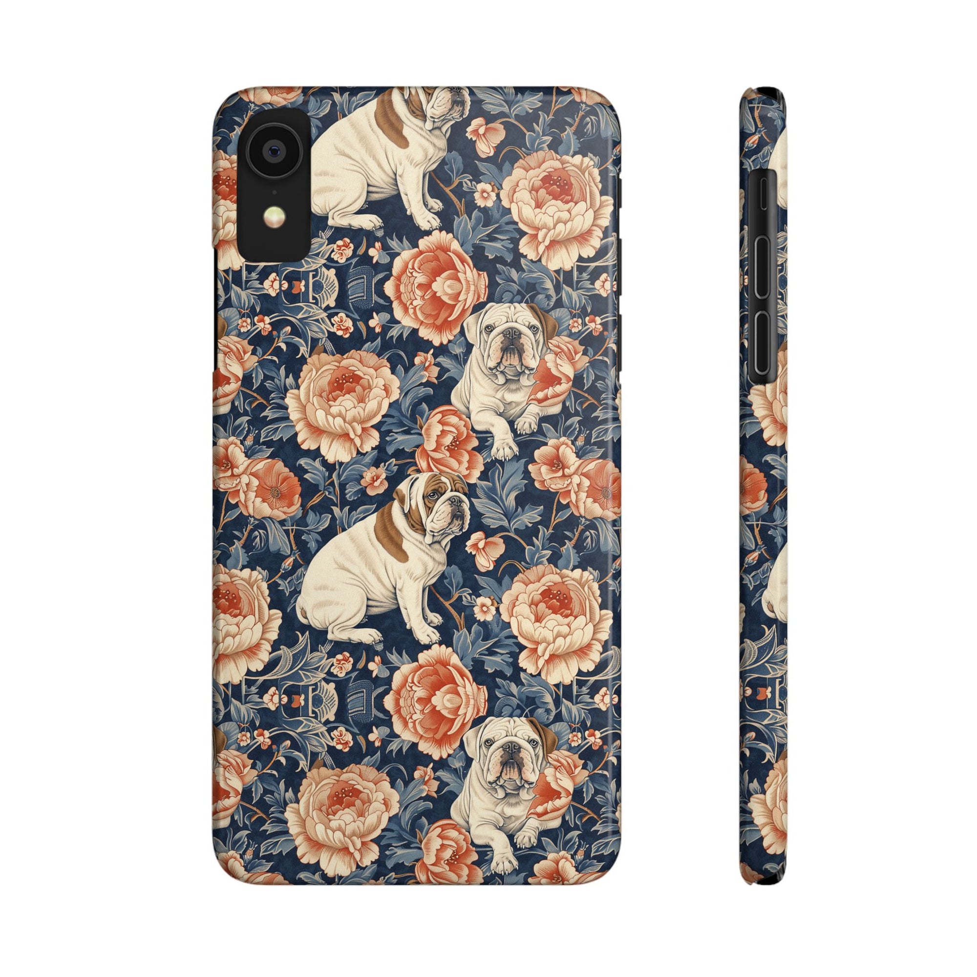 Blooming Bulldog Beauty Slim Phone Cases