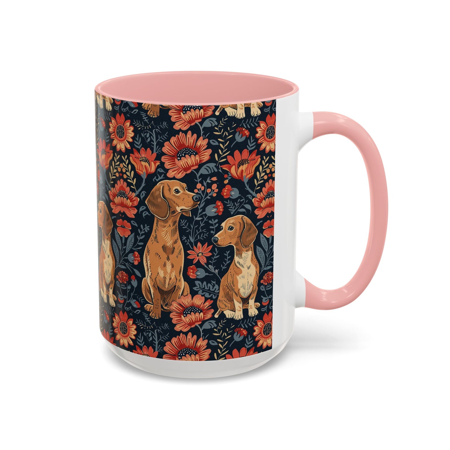 Floral Pawsome Dachsund Delight Accent Coffee Mug