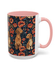 Floral Pawsome Dachsund Delight Accent Coffee Mug