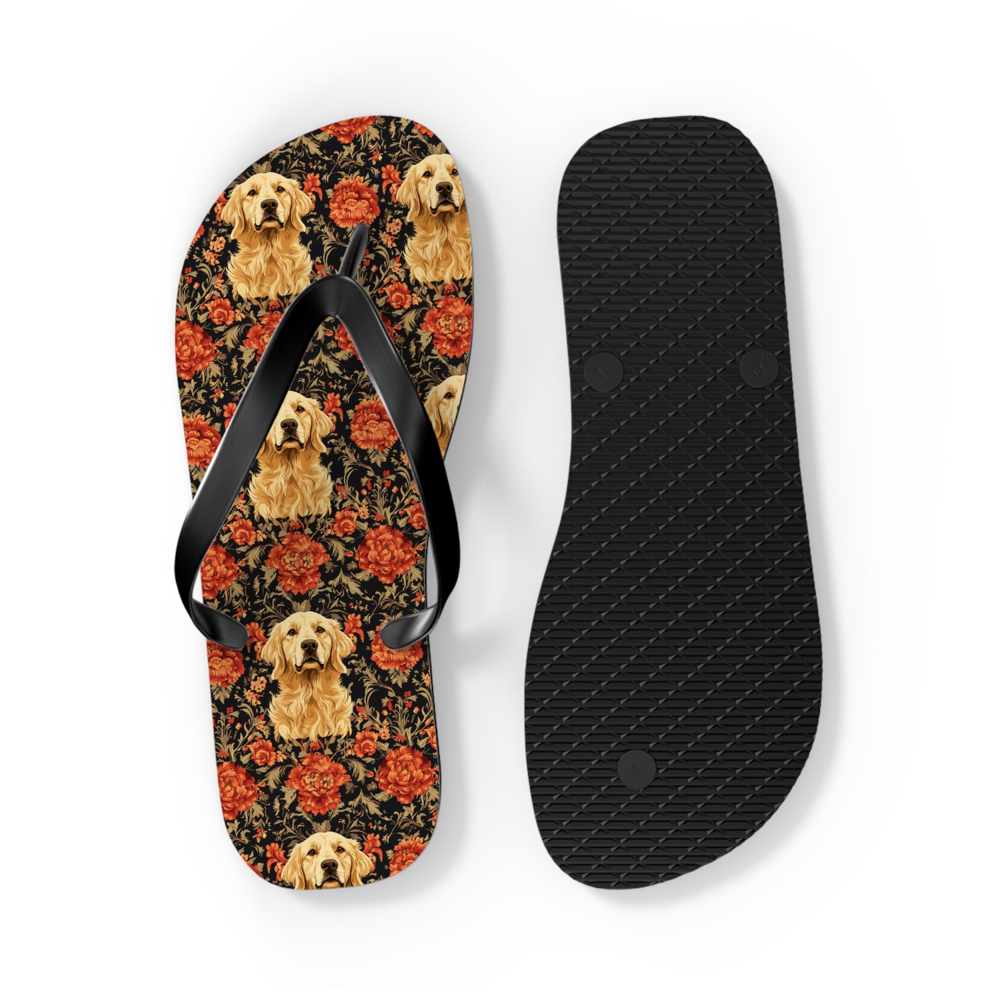 Golden Pawsatronic Tapestry Flip Flops