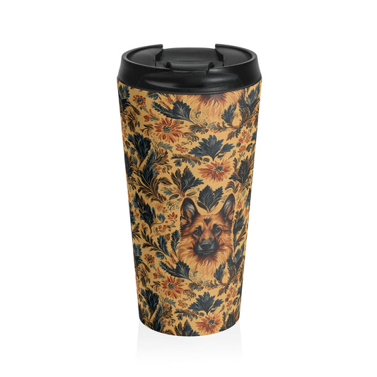 Autumnal German Shepherd Glamour Stainless Steel Travel Mug