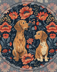 Floral Pawsome Dachsund Delight Ceramic Coaster