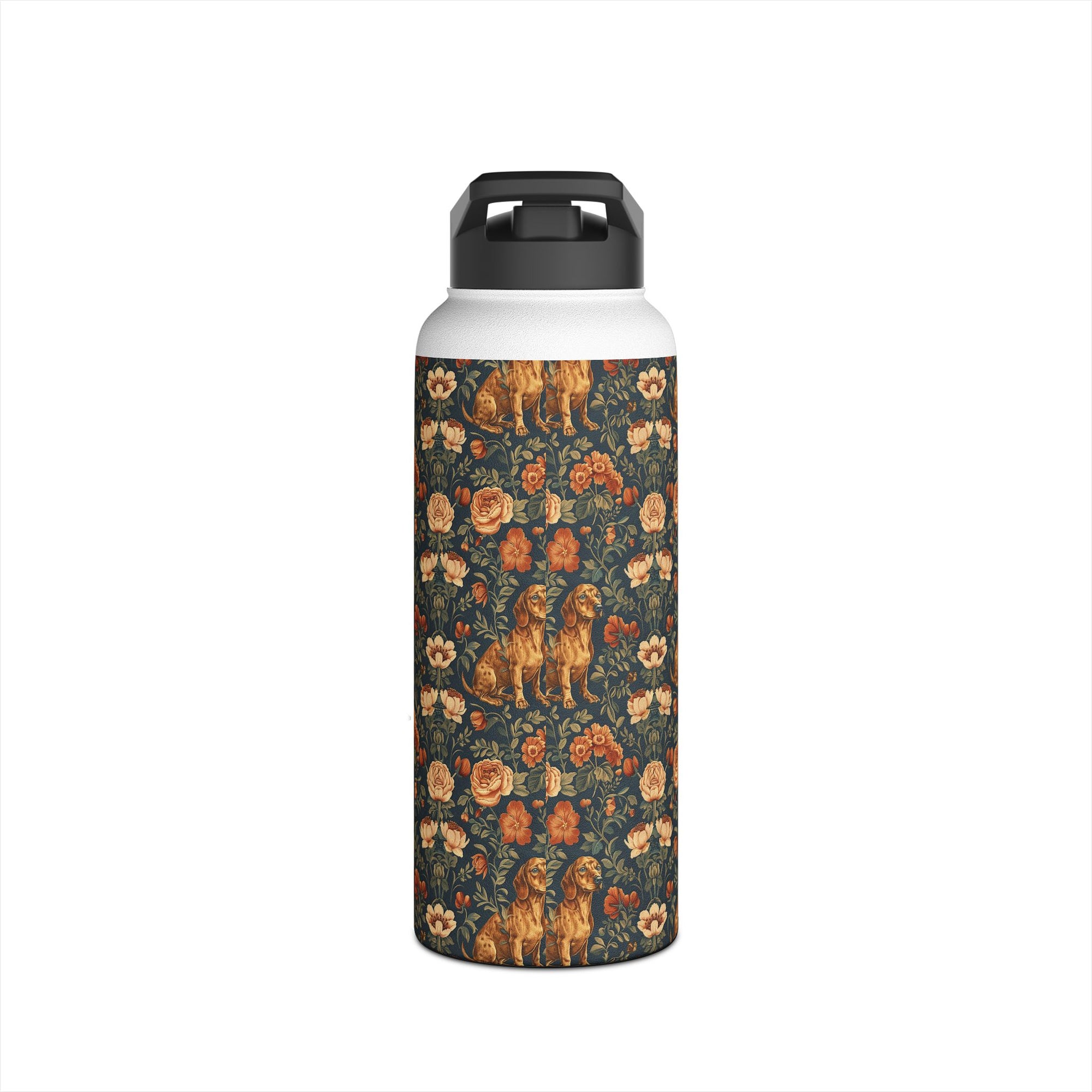 Dazzling Dachsund Blossoms &amp; Foliage Stainless Steel Water Bottle