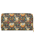 Corgi Rainbow Vine Dream Zipper Wallet