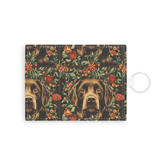 Labrador Lush Pooch Tapestry Leather Card Holder