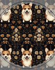 Nighttime Corgi Glow Stride Ceramic Coaster