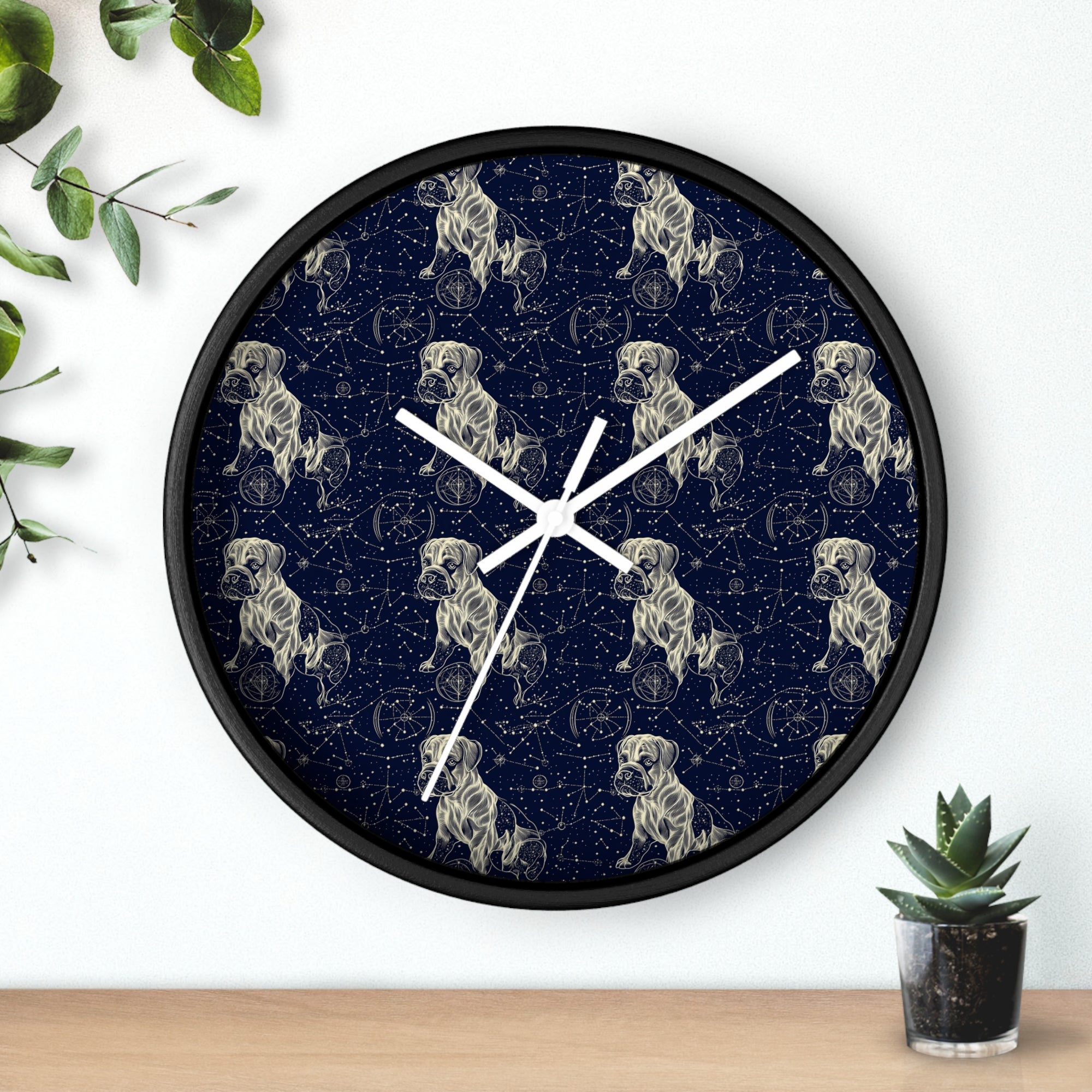 Celestial Boxer Bliss Wall Clock