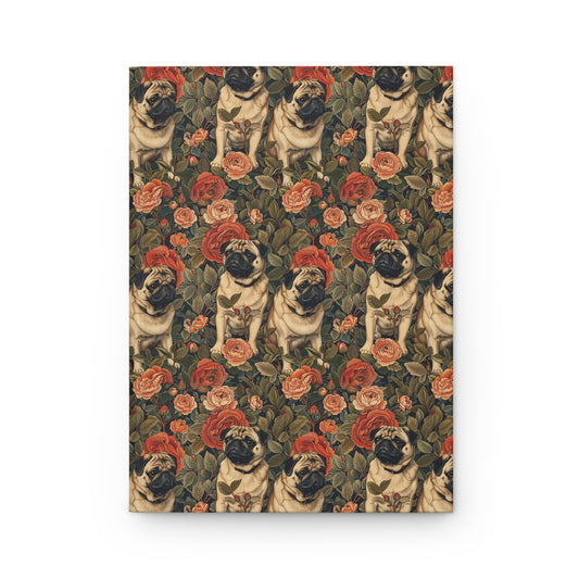 Blooming Pug Paradise Hardcover Journal Matte