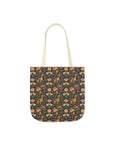 Dazzling Dachsund Blossoms & Foliage Canvas Tote Bag