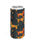 Dapper Dachshund Noir Glow Slim Can Cooler