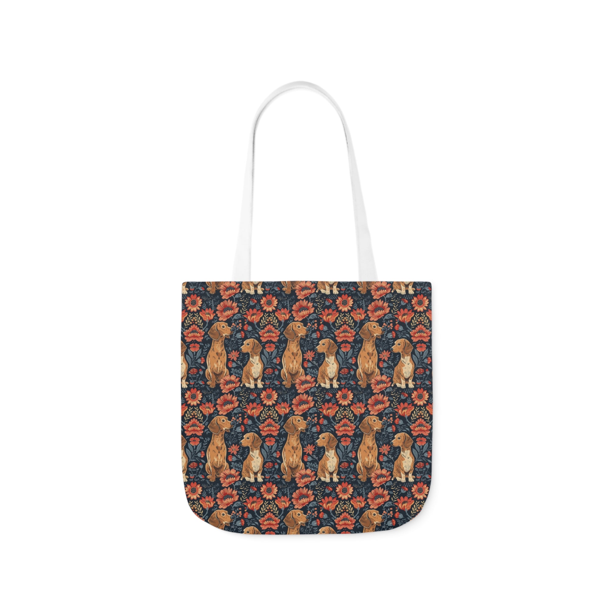 Floral Pawsome Dachsund Delight Canvas Tote Bag