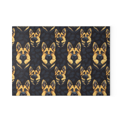 Majestic Hound Couture: German Shepherd LuxeBlend Glass Cutting Board