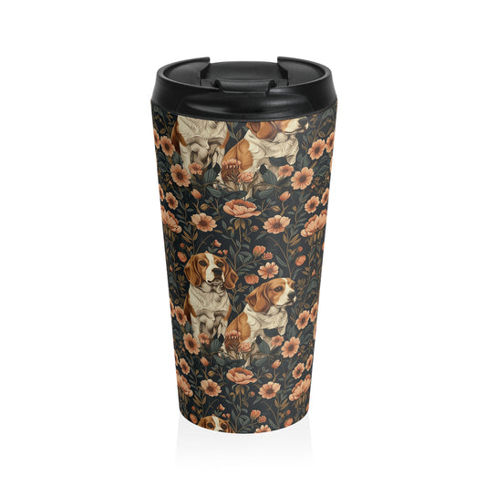 Beagle Blossom Bonanza Stainless Steel Travel Mug