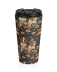 Beagle Blossom Bonanza Stainless Steel Travel Mug