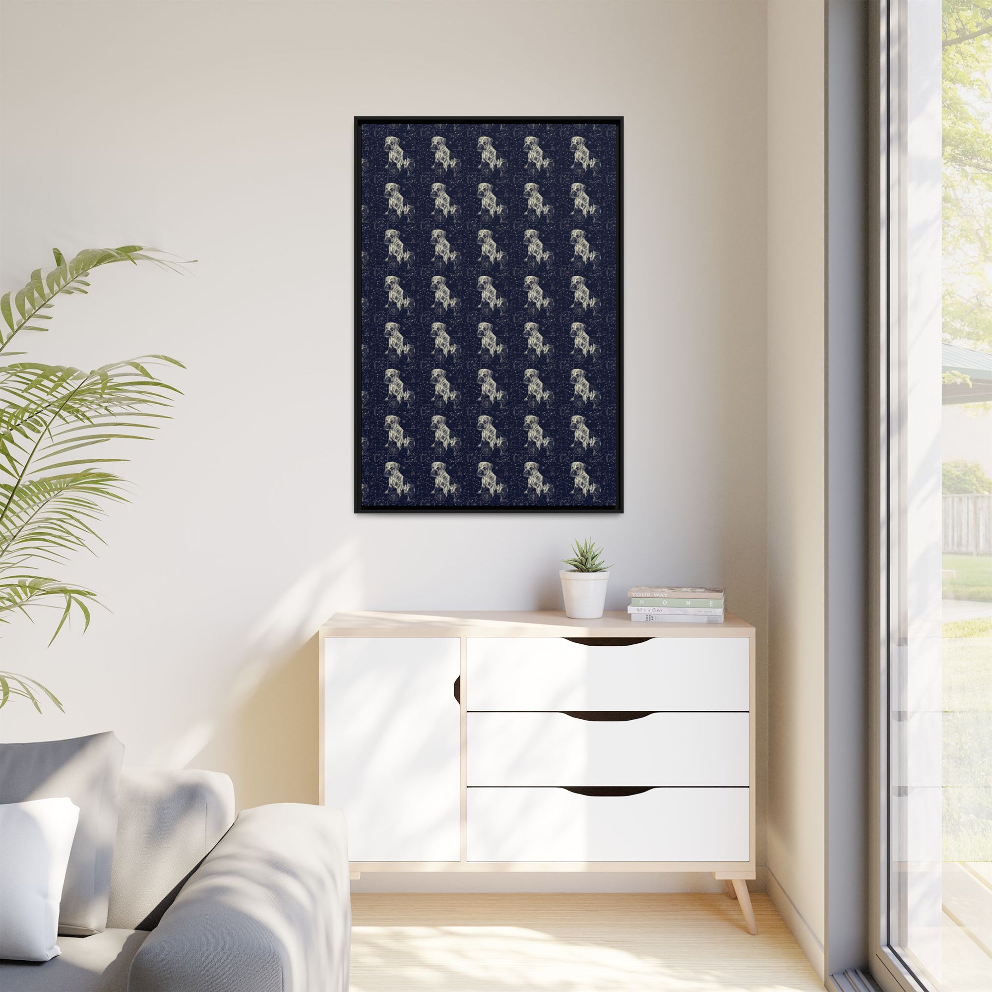 Celestial Boxer Bliss Matte Canvas, Framed