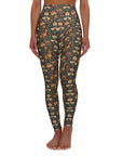 Dazzling Dachsund Blossoms & Foliage High Waisted Yoga Leggings