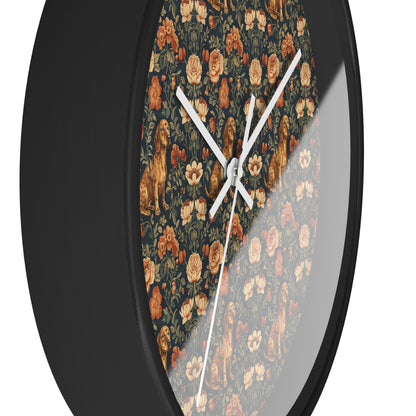 Dazzling Dachsund Blossoms & Foliage Wall Clock