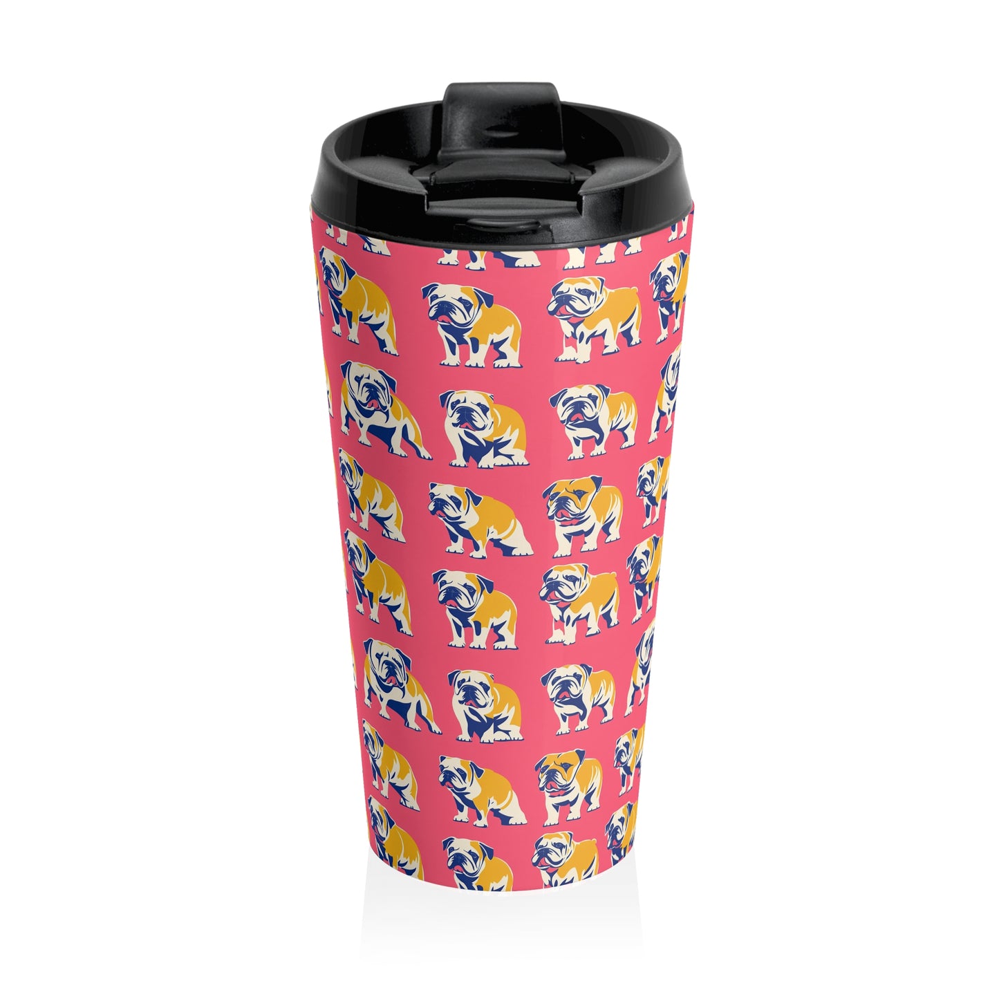 Bubblegum Glamour Bulldog Bouquet Stainless Steel Travel Mug