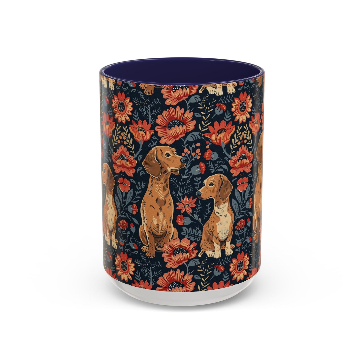 Floral Pawsome Dachsund Delight Accent Coffee Mug