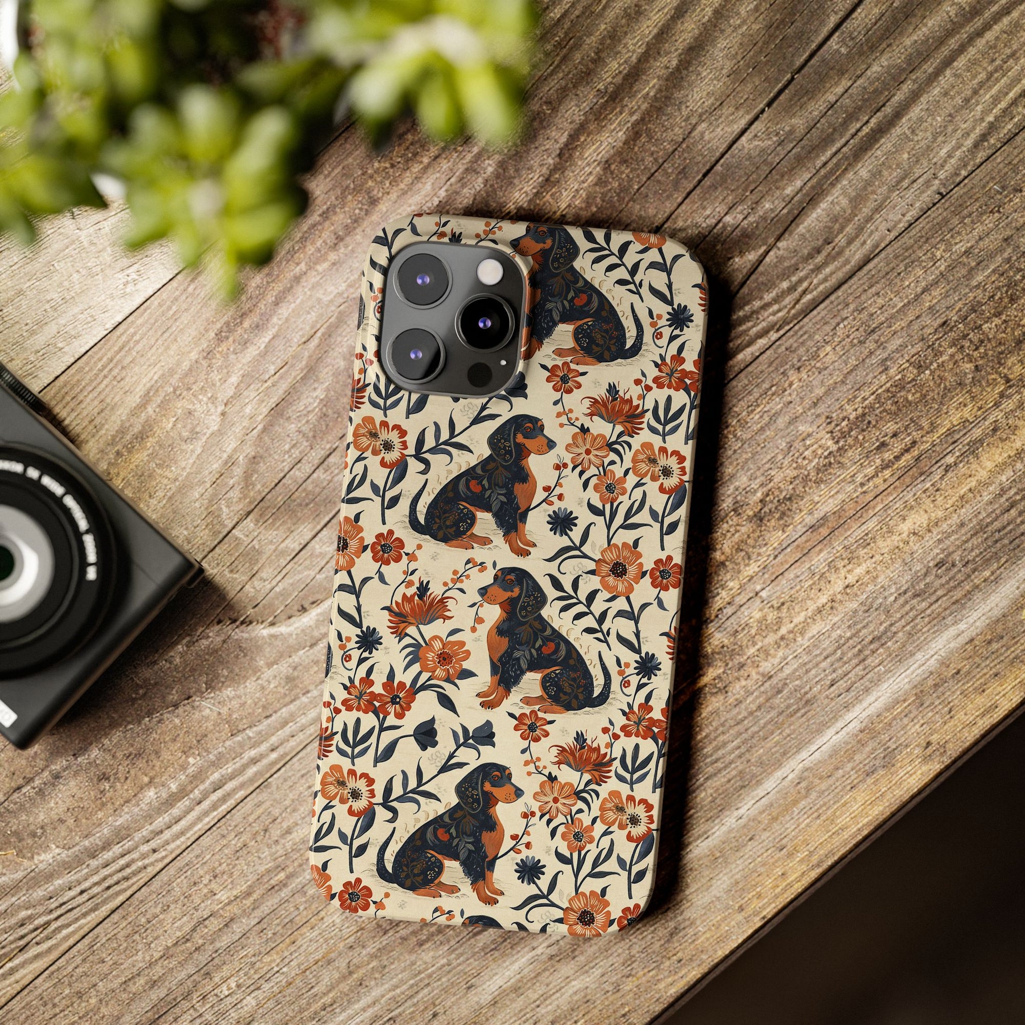 Blossoming Dachshunds Delight Slim Phone Cases