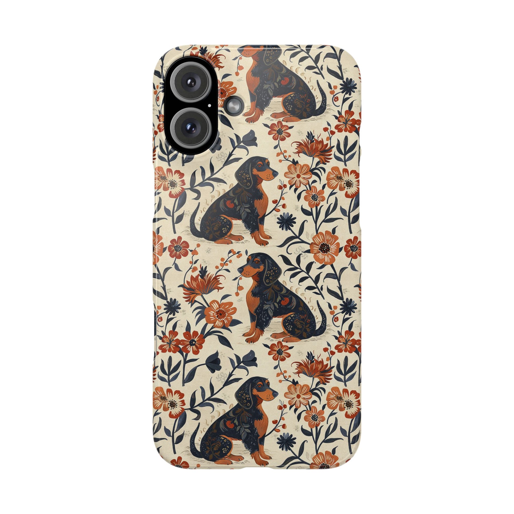 Blossoming Dachshunds Delight Slim Phone Cases