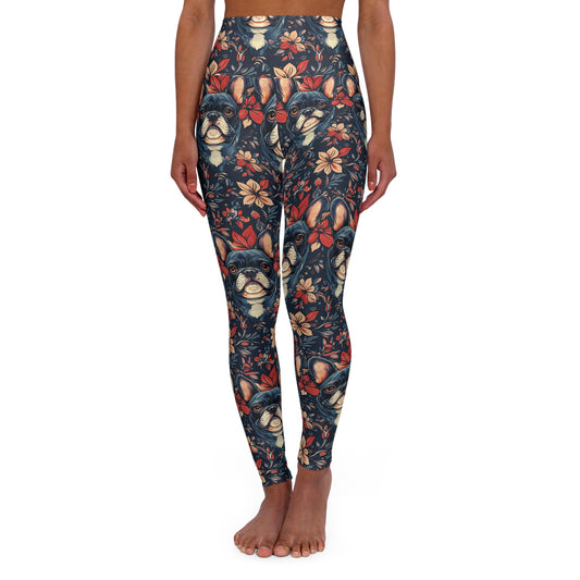 Gothic Rose Bulldog Noir Enchantment High Waisted Yoga Leggings