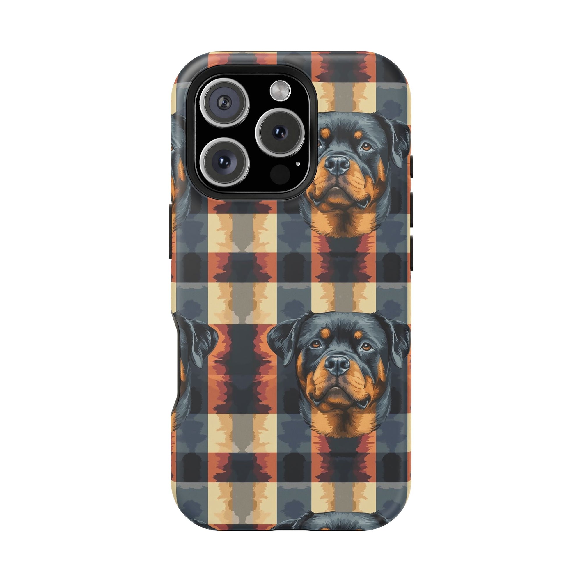 Pawsome Rottweiler Royalty Plaid Magnetic Tough Cases