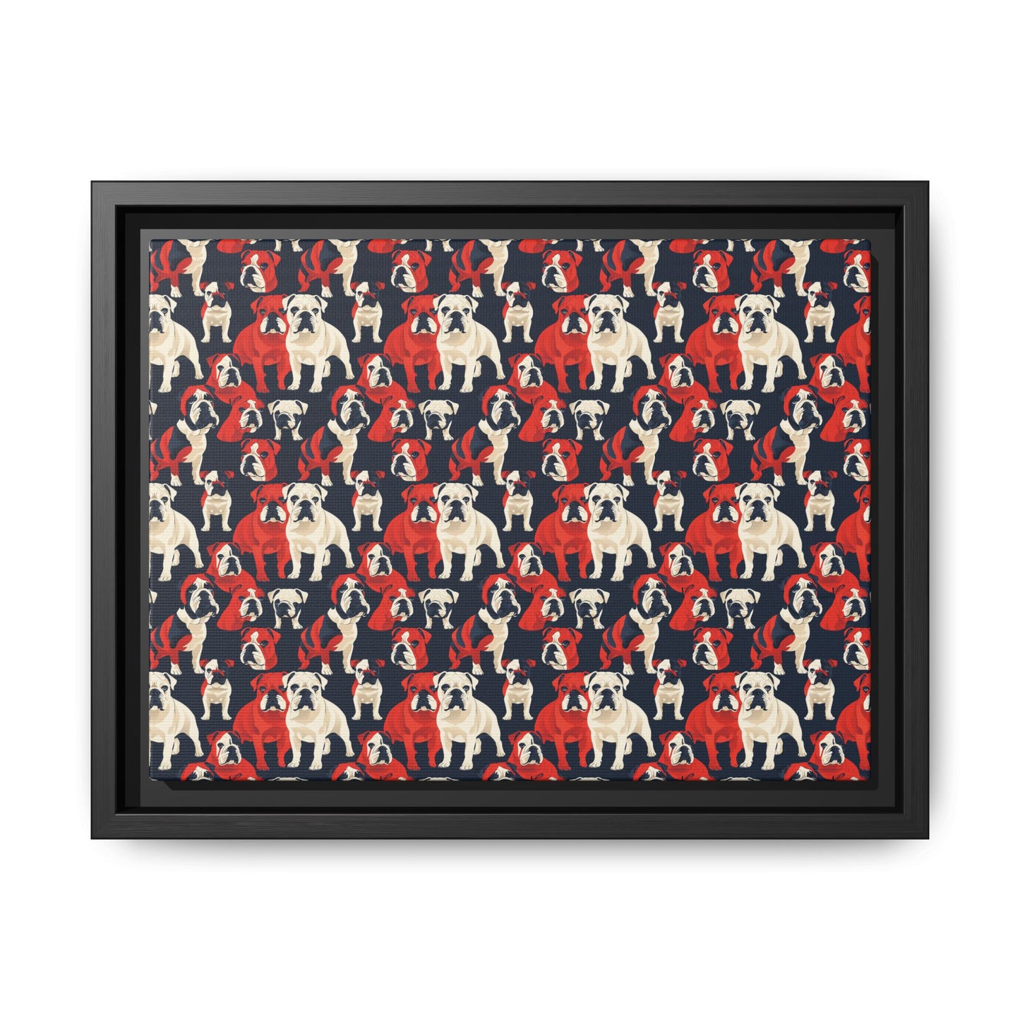 Bulldoggy Bliss Chomper Matte Canvas, Framed