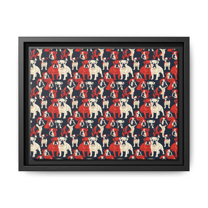 Bulldoggy Bliss Chomper Matte Canvas, Framed