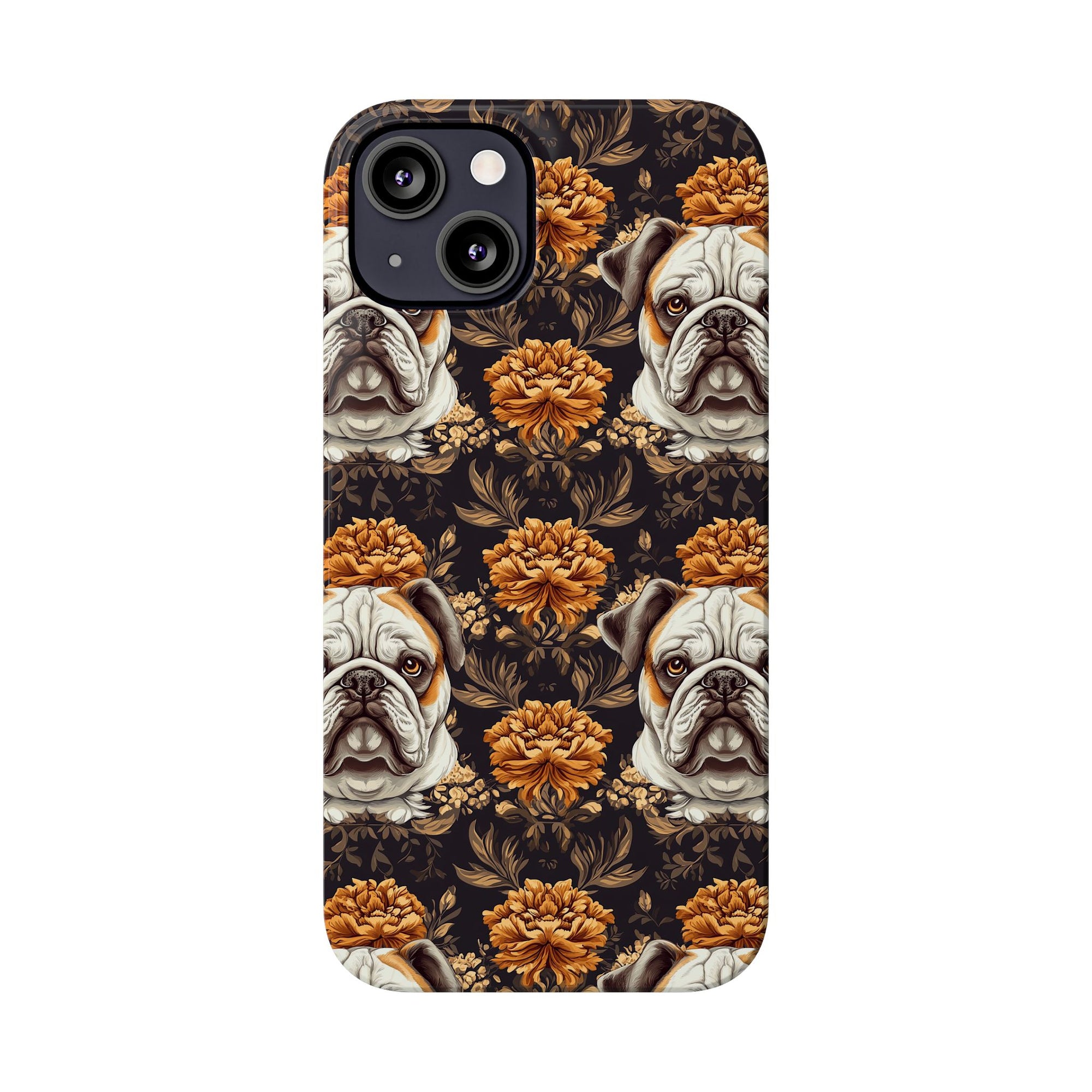 Bloomingly Bulldogistic Bouquet Slim Phone Cases