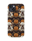 Bloomingly Bulldogistic Bouquet Slim Phone Cases