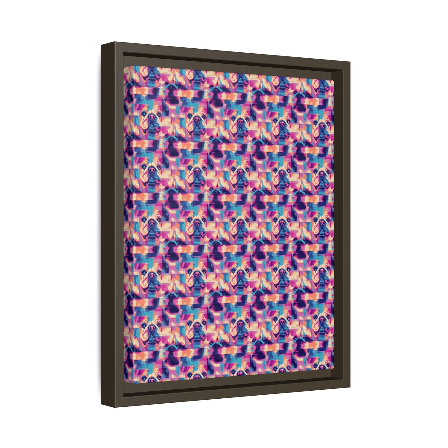 Dazzling Bulldog Chic Matte Canvas, Framed