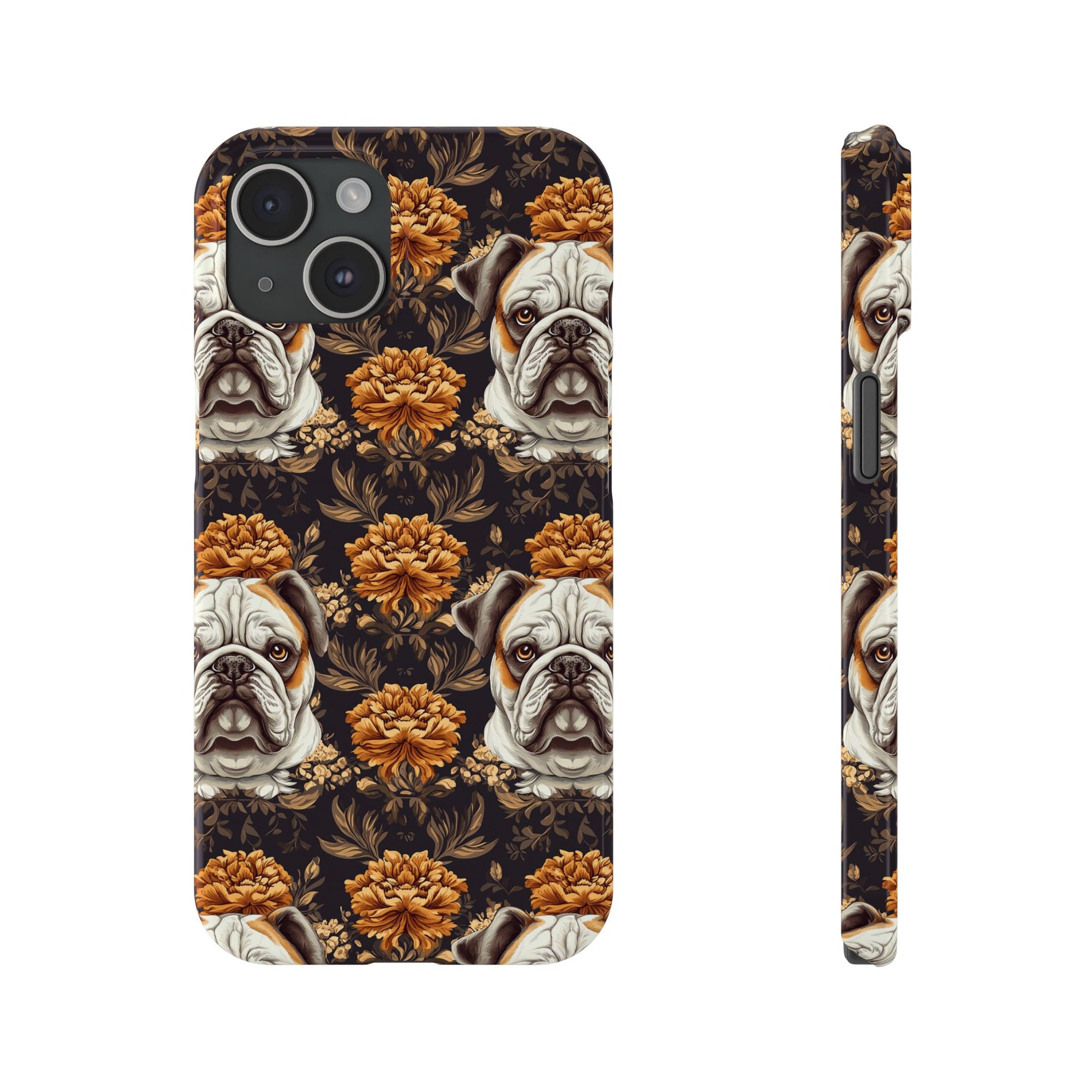 Bloomingly Bulldogistic Bouquet Slim Phone Cases