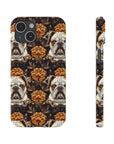 Bloomingly Bulldogistic Bouquet Slim Phone Cases