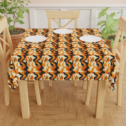 Golden Woof Abstract Glamour Tablecloth