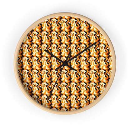 Golden Woof Abstract Glamour Wall Clock