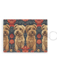 Yorkie Charm Twins Leather Card Holder