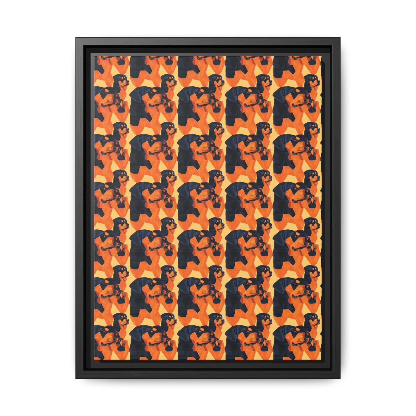 Rottweiler Chic Pawsitivity Matte Canvas, Framed