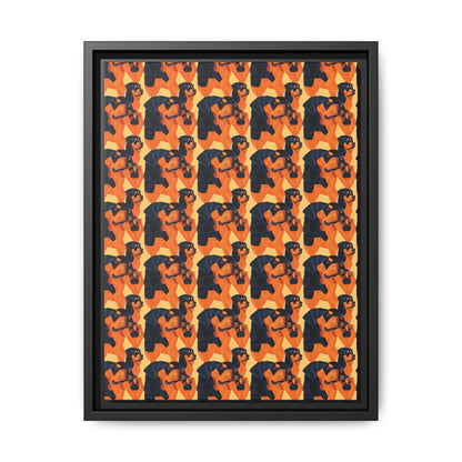 Rottweiler Chic Pawsitivity Matte Canvas, Framed