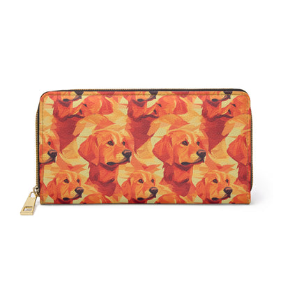 Golden Glamour Paws Zipper Wallet