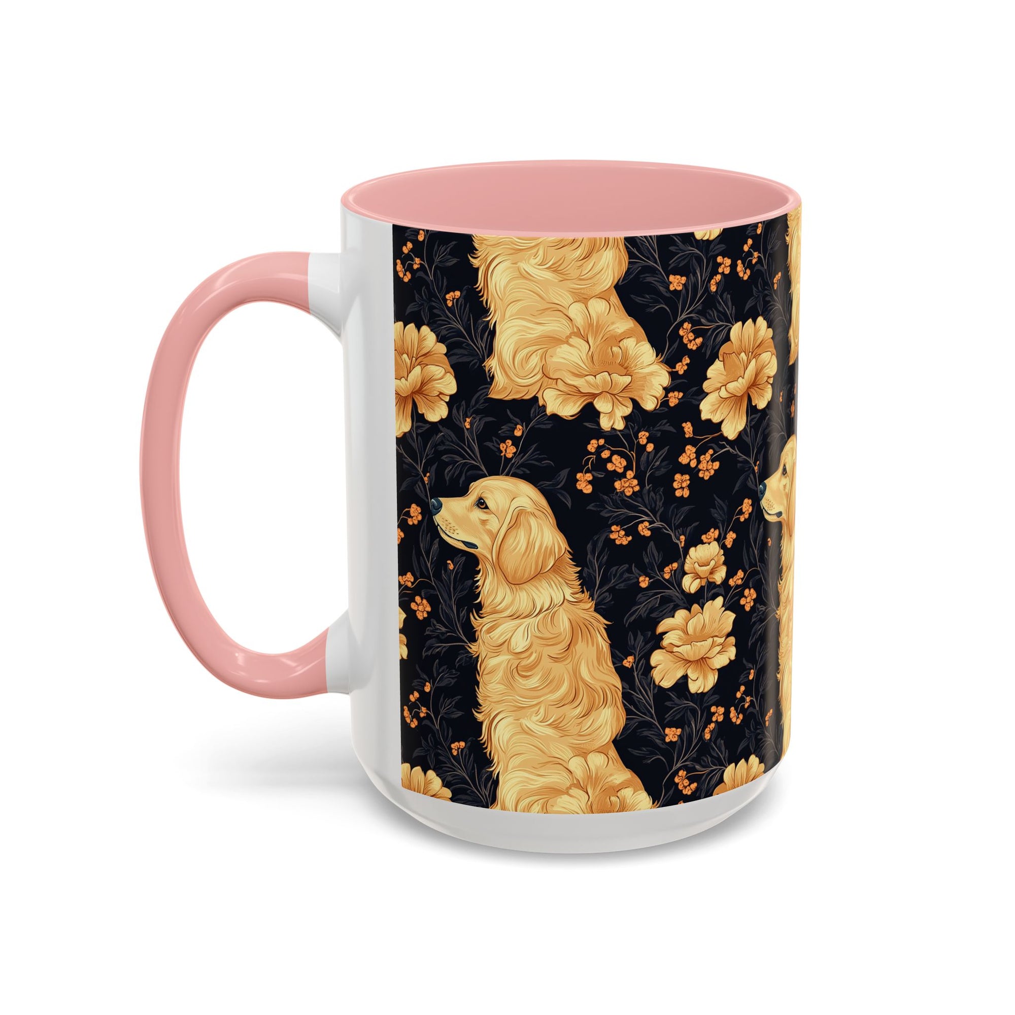 Golden Paws Floral Frenchie Accent Coffee Mug