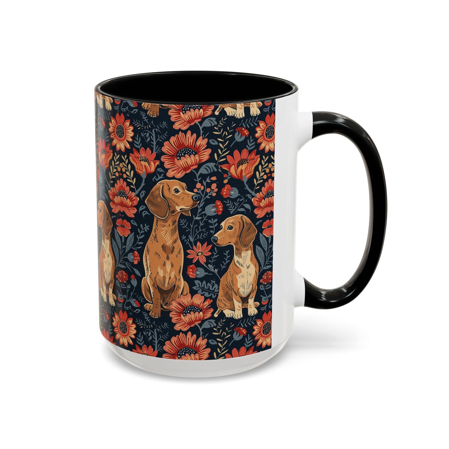 Floral Pawsome Dachsund Delight Accent Coffee Mug