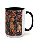 Floral Pawsome Dachsund Delight Accent Coffee Mug